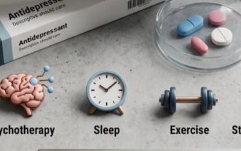 Comprehensive depression and anxiety treatment options including antidepressants, psychotherapy, sleep, and exercise